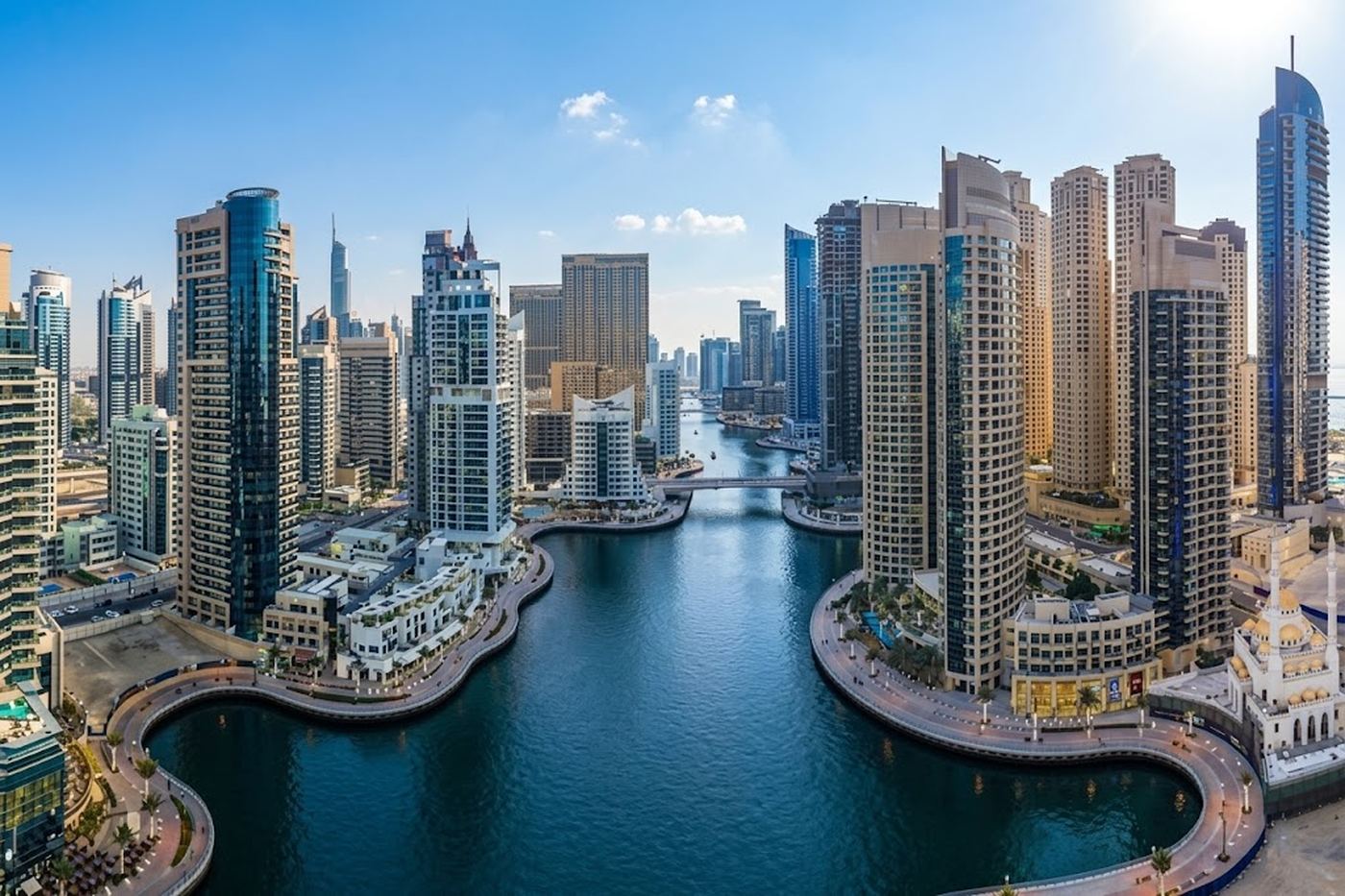 Dubai Marina skyline during the city tour